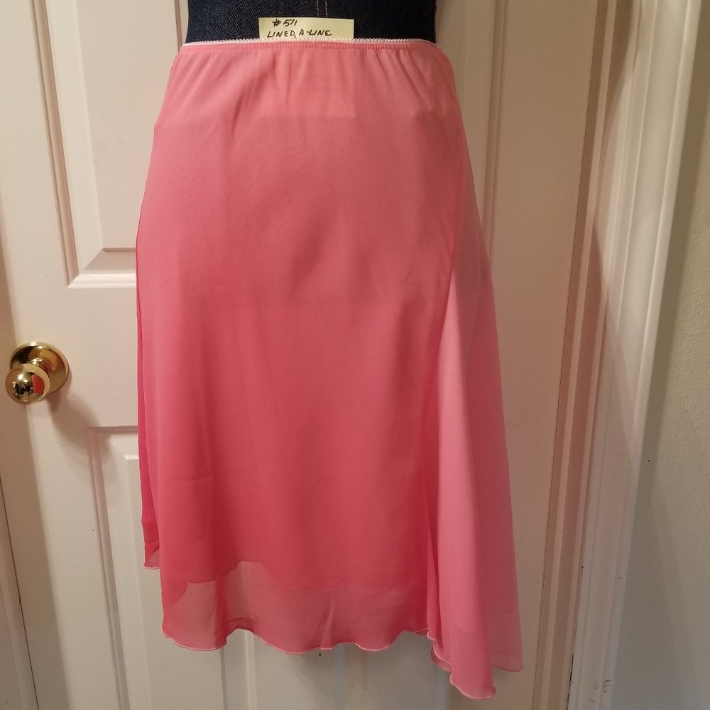 ✅#511 NWOT Worthington Ombre Pink Color Polyester Pull on Skirt 2P lined